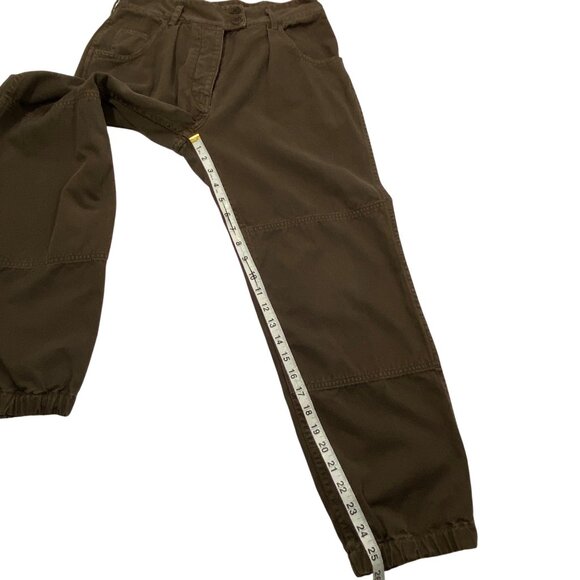 Nili Lotan Military jogger Pants Mocha Brown twill pleat front Cotton Jogger 4 - Picture 9 of 9